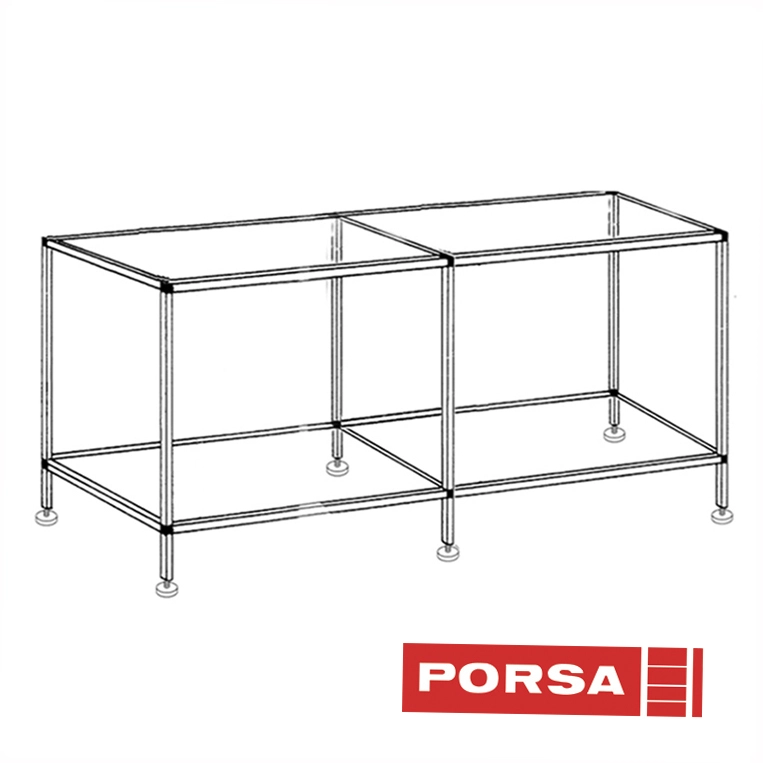 Porsa sort akvariebord 720 liter 6 Ben 200 cm